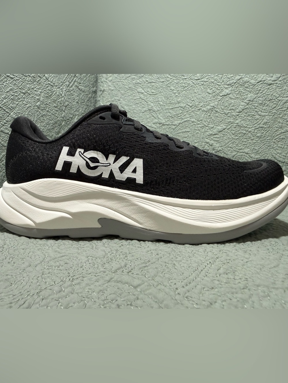 Hoka Women's Black and White Running Sneakers - Picture 2 of 8